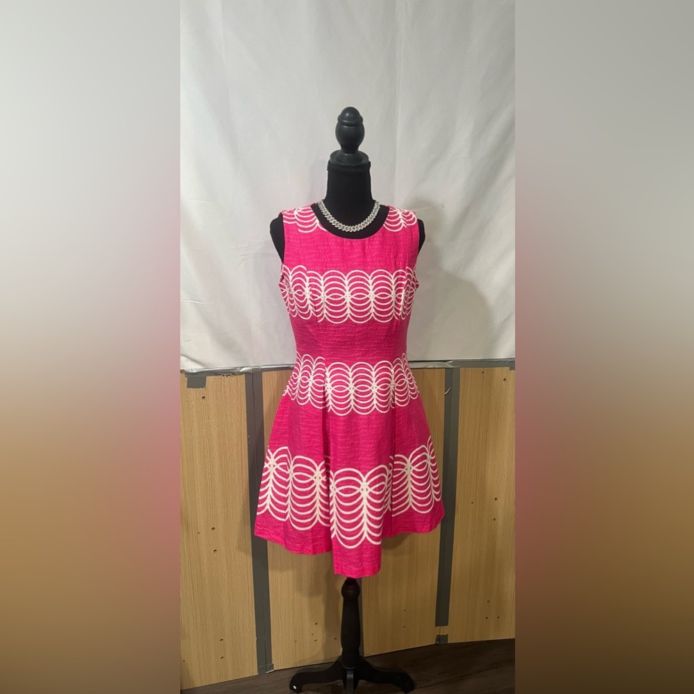 Just...Taylor Pink and White Midi Dress